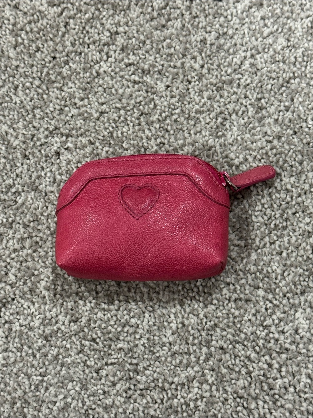 Brighton - Small Pink Leather Coin Pouch with Heart Detail